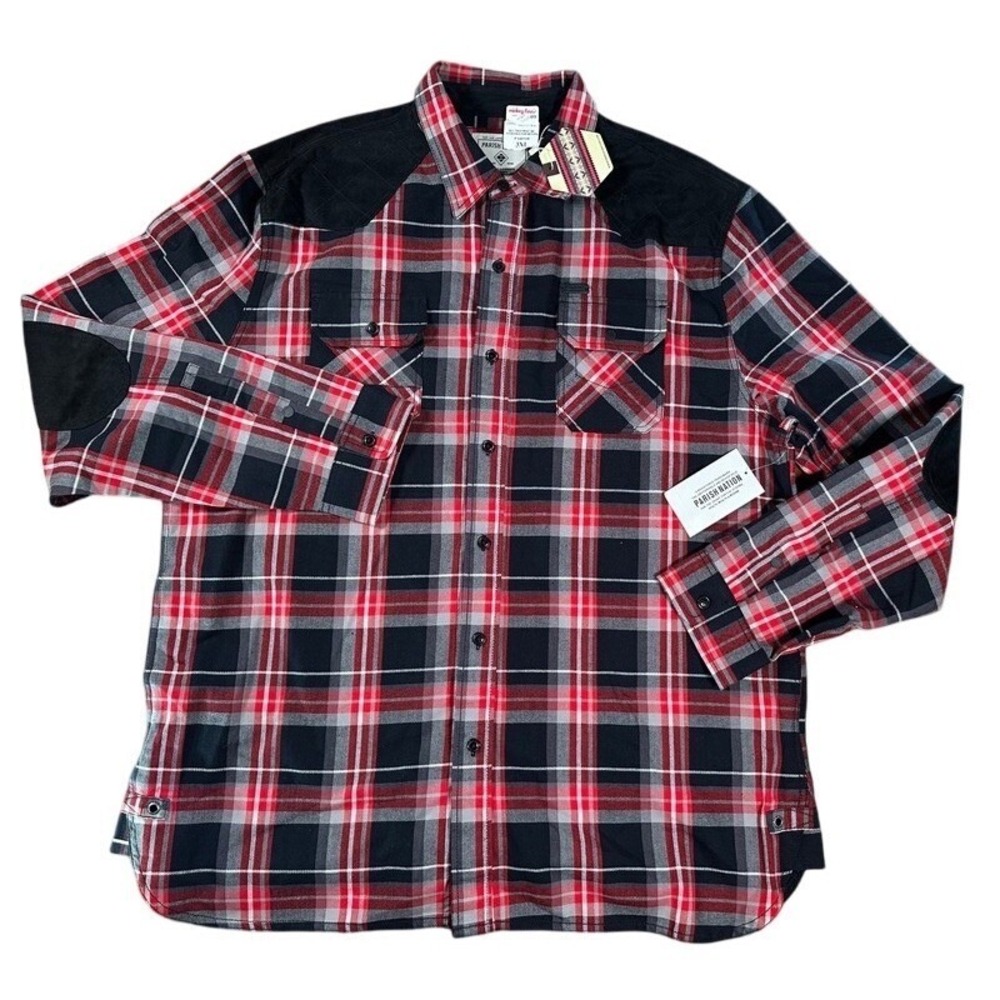 Parish Nation Plaid‎ Button Up Long Sleeve shirt 3XL